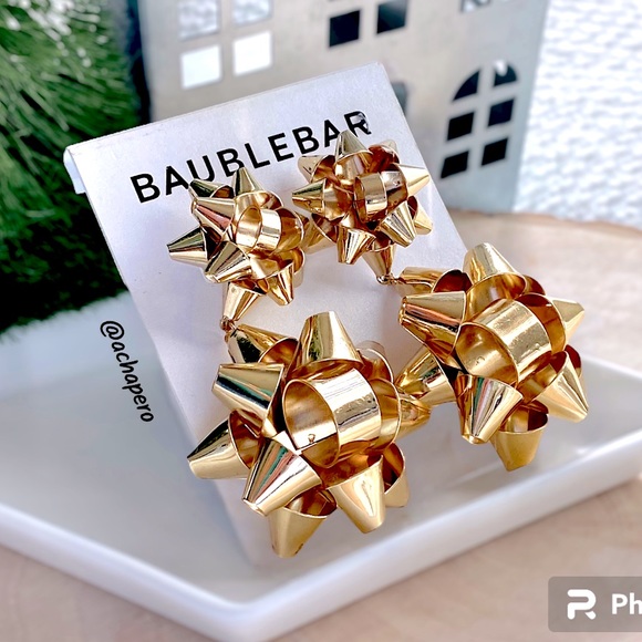 BaubleBar Gold-tone “Holly” Drop Earrings - Picture 3 of 10